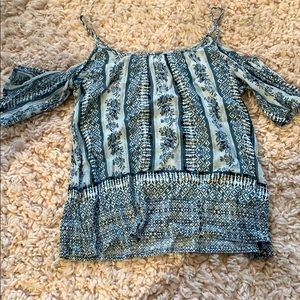 Patterned off the shoulder top